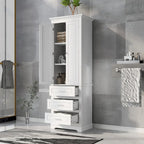 Meuble de rangement haut de salle de bain blanc avec 3 tiroirs