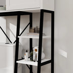 Meuble de rangement de salle de bain au-dessus des toilettes avec porte de grange Mid-Century Modern