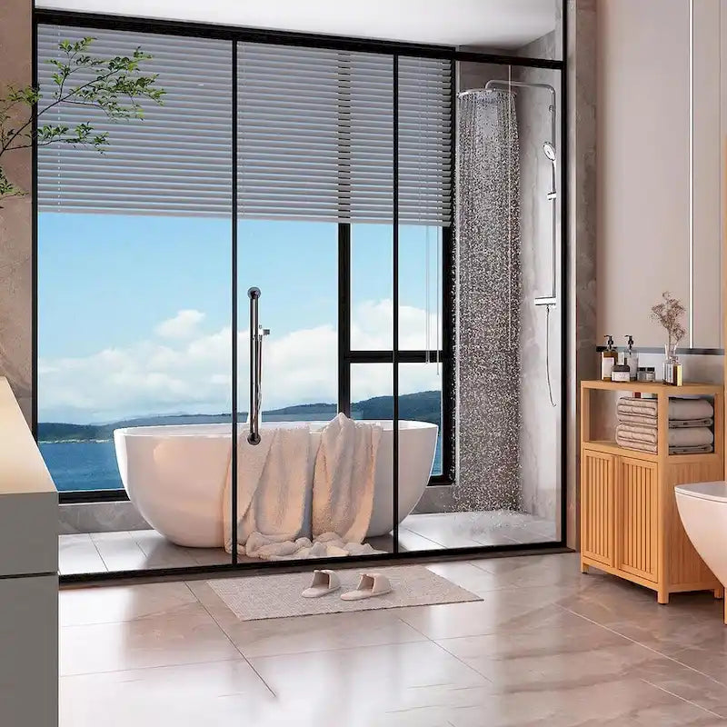 Meuble de rangement WC en bambou