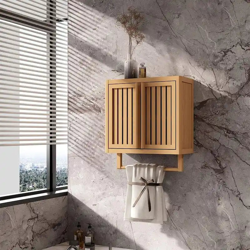 Meuble de rangement WC en bambou