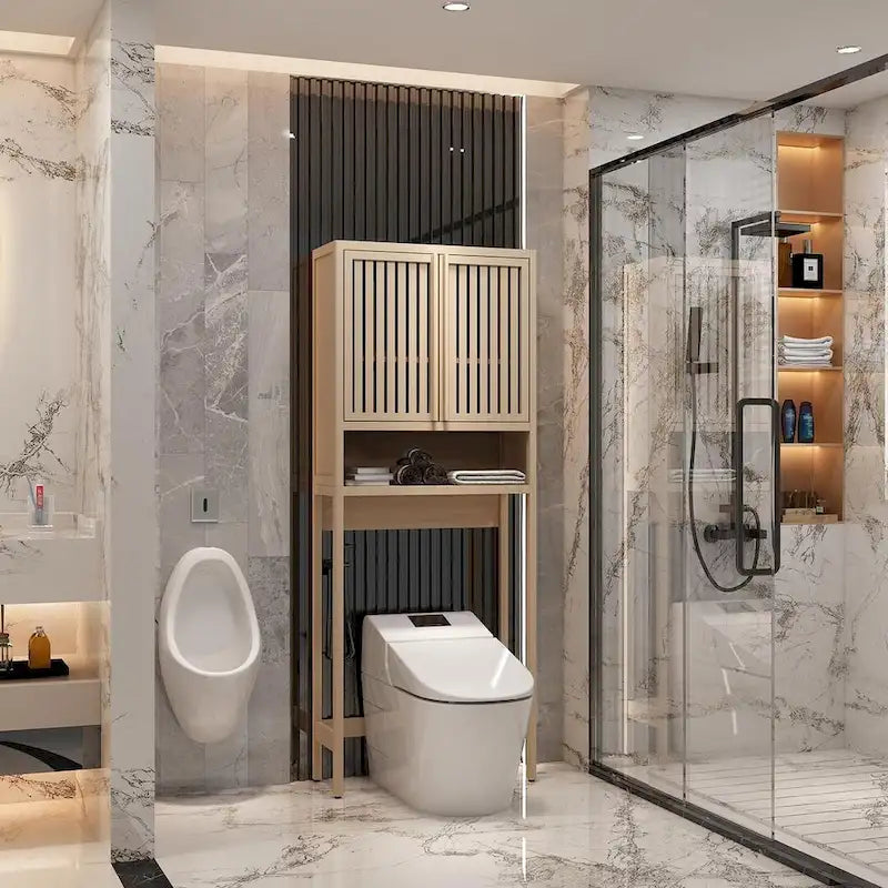 Meuble de rangement WC en bambou