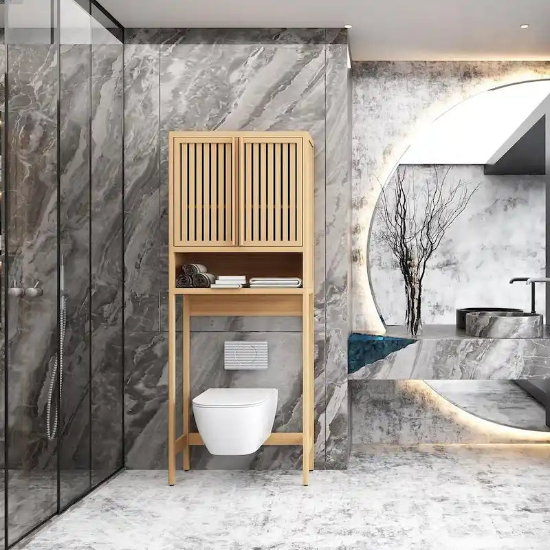 Meuble de rangement WC en bambou