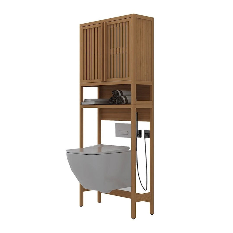 Meuble de rangement WC en bambou