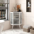 Meuble d'angle de salle de bain de style moderne de 22,25 po avec portes en verre trempé et étagère intérieure réglable