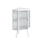 Meuble d'angle de salle de bain de style moderne de 22,25 po avec portes en verre trempé et étagère intérieure réglable