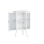 Meuble d'angle de salle de bain de style moderne de 22,25 po avec portes en verre trempé et étagère intérieure réglable