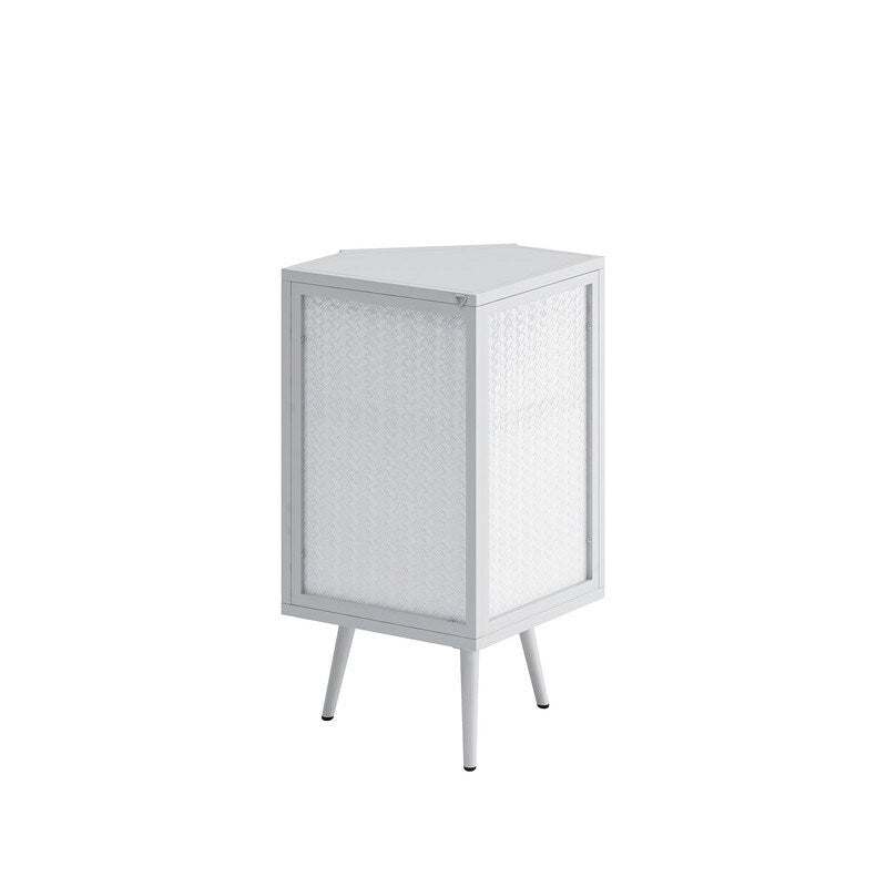 Meuble d'angle de salle de bain de style moderne de 22,25 po avec portes en verre trempé et étagère intérieure réglable