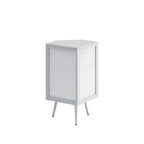 Meuble d'angle de salle de bain de style moderne de 22,25 po avec portes en verre trempé et étagère intérieure réglable