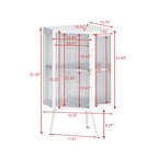 Meuble d'angle de salle de bain de style moderne de 22,25 po avec portes en verre trempé et étagère intérieure réglable