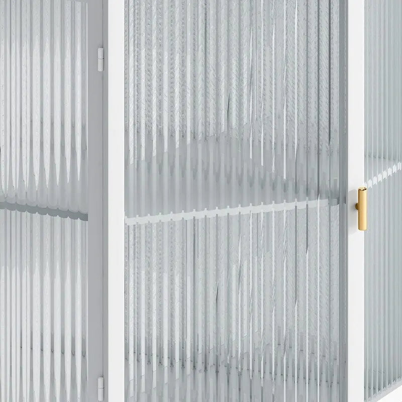 Meuble d'angle de salle de bain de style moderne de 22,25 po avec portes en verre trempé et étagère intérieure réglable