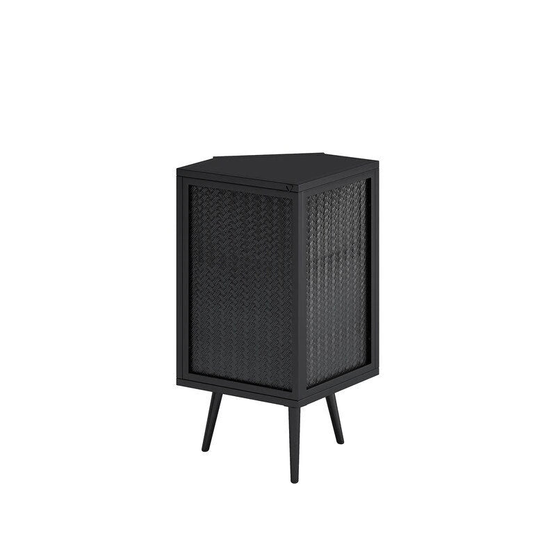 Meuble d'angle de salle de bain de style moderne de 22,25 po avec portes en verre trempé et étagère intérieure réglable