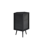 Meuble d'angle de salle de bain de style moderne de 22,25 po avec portes en verre trempé et étagère intérieure réglable