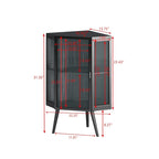 Meuble d'angle de salle de bain de style moderne de 22,25 po avec portes en verre trempé et étagère intérieure réglable