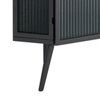 Meuble d'angle de salle de bain de style moderne de 22,25 po avec portes en verre trempé et étagère intérieure réglable