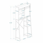 Meuble de rangement pour toilettes avec porte coulissante type grange et étagères réglables
