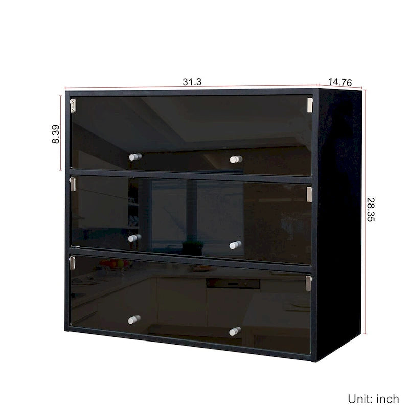 Meuble à chaussures avec porte en verre noir et éclairage LED RVB