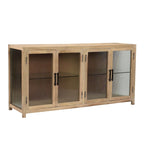 Buffet en bois de manguier avec verre cannelé - ST