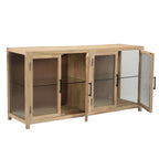 Buffet en bois de manguier avec verre cannelé - ST