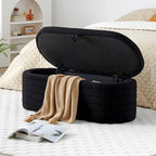 Banc de bout de lit avec rangement, rembourré en sherpa, grand banc pouf, tabouret à chaussures, long banc, banc de fenêtre, banc de rangement pour jouets