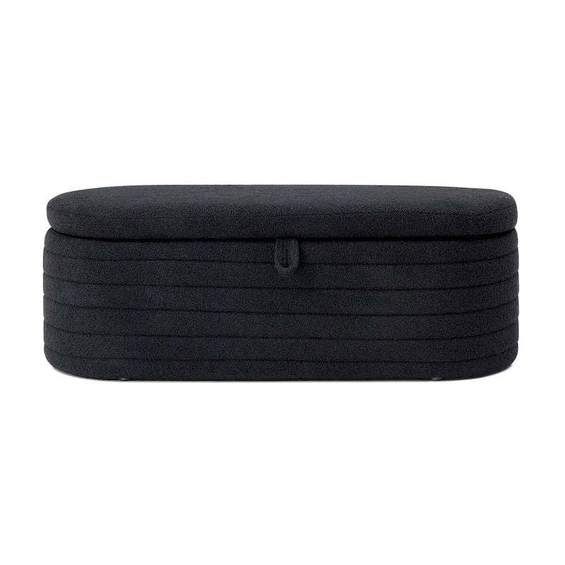 Banc de bout de lit avec rangement, rembourré en sherpa, grand banc pouf, tabouret à chaussures, long banc, banc de fenêtre, banc de rangement pour jouets