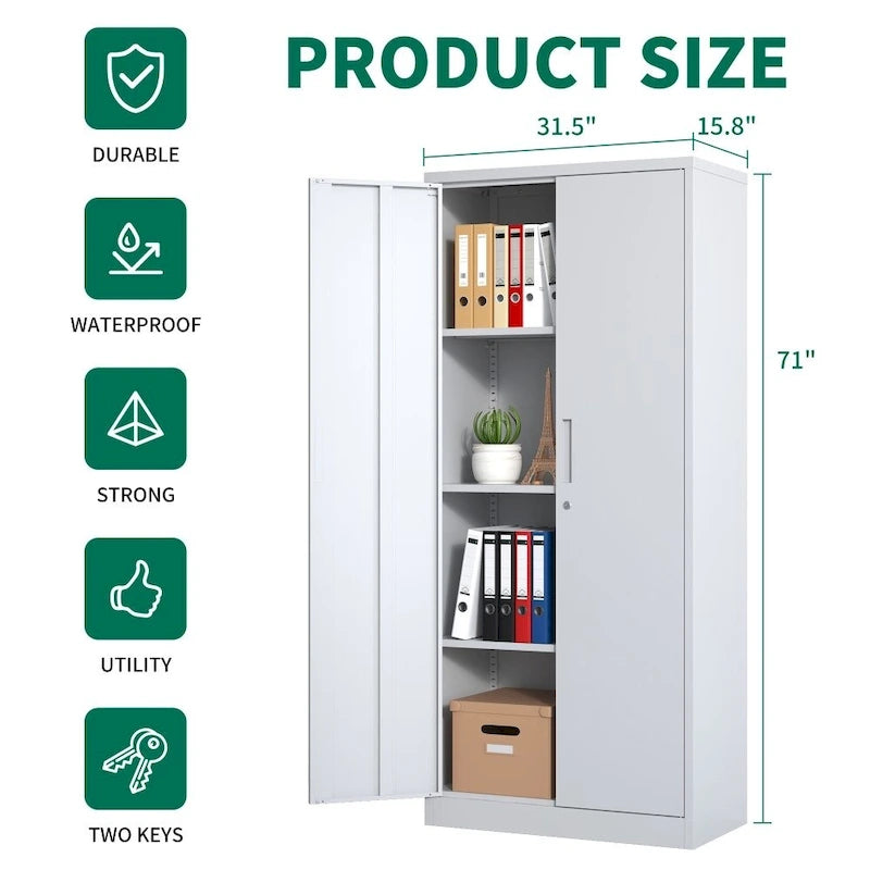 Armoire de rangement de garage en métal de 180 cm de haut