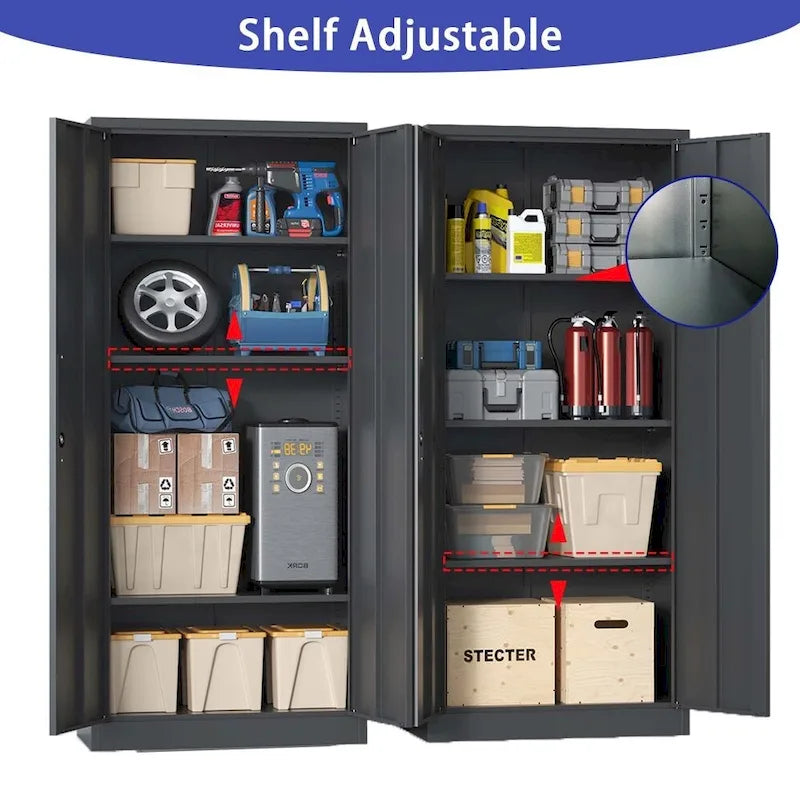 Armoire de rangement de garage en métal de 180 cm de haut