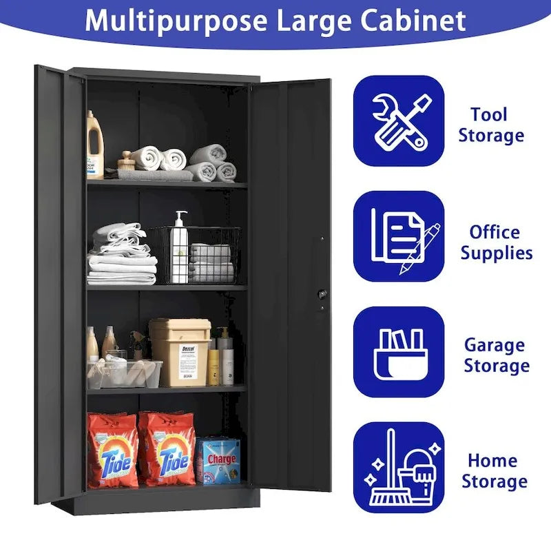 Armoire de rangement de garage en métal de 180 cm de haut