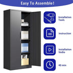 Armoire de rangement de garage en métal de 180 cm de haut