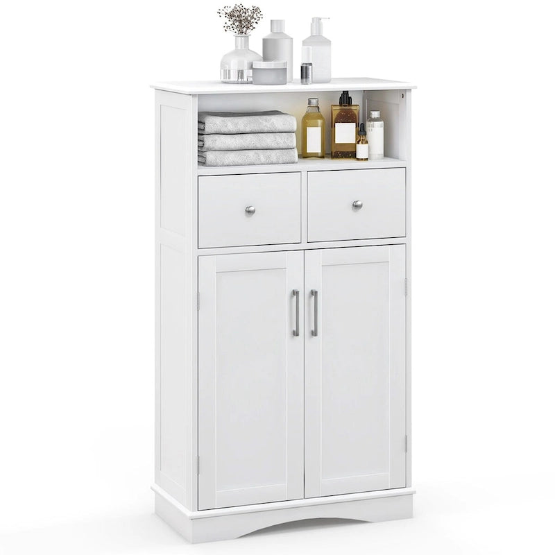 Meuble de rangement de salle de bain sur pied à 2 portes